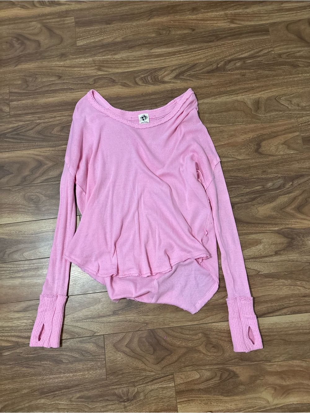 Free People Pink Long-Sleeve Top